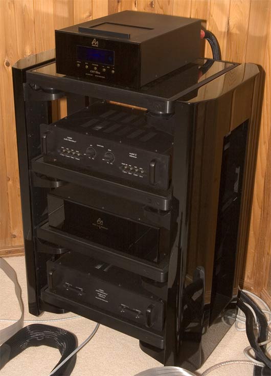 Assembled and populated equipment rack