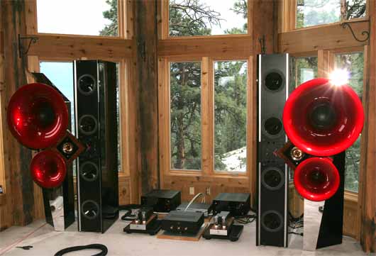 Main system with Acapella Triolon Excalibur, Meitner, Audio Note M10 and Kegons on HRS and Acoustic Dreams platforms