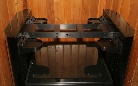 The HRS MXR equipment rack without the top shelf