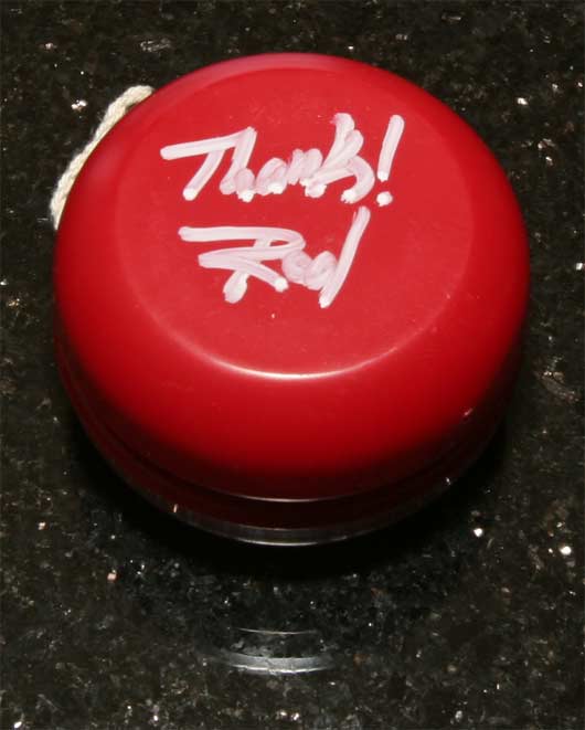 Another hand-signed bright red AA yoyo